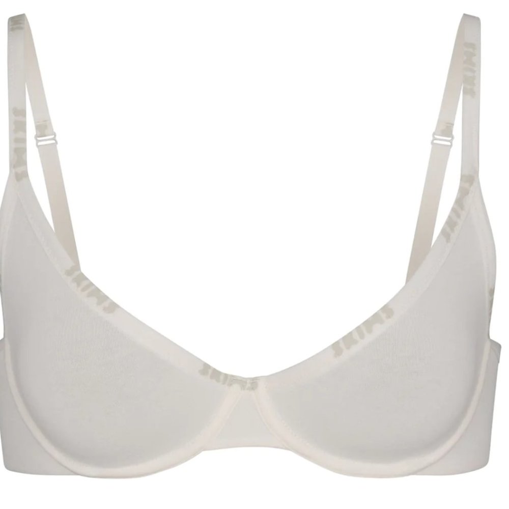 SKIMS Cotton Logo Demi Bra 32 DDDD Marble